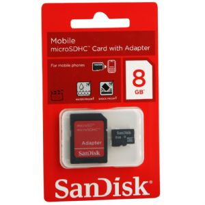 8GB MICRO SD KART+ADAPTOR C4 SANDISK SDSDQM-008-B35A