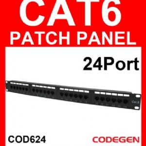 CODEGEN 24 PORT CAT-6 PATCH PANEL