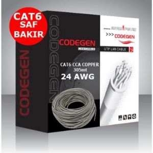 CODEGEN CAT-6 UTP 305M 23AWG SAF BAKIR KABLO