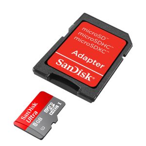 8GB MICRO SD+ADP C10 ULTRA ANDROID SANDISK SDSDQUA-008G-U46A