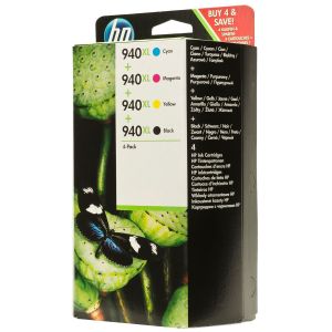 HP C2N93AE (940XL) BIRLESIK PAKET SIYAH/CAMGOBEGI/MACENTA/SARI OFFICEJET MUREKKEP KARTUSLARI