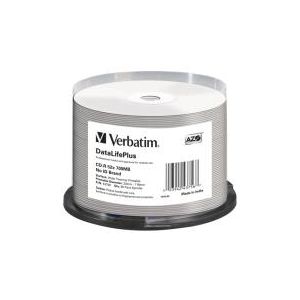 VERBATIM 43756  CD-R AZO TERMAL WIDE PRINTABLE 700MB 52X80 50 LI CAKEBOX