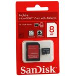 8GB MICRO SD KART+ADAPTOR C4 SANDISK SDSDQM-008-B35A